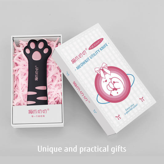 Meowkit Cute Cat Claw Box Cutter – Black & Pink