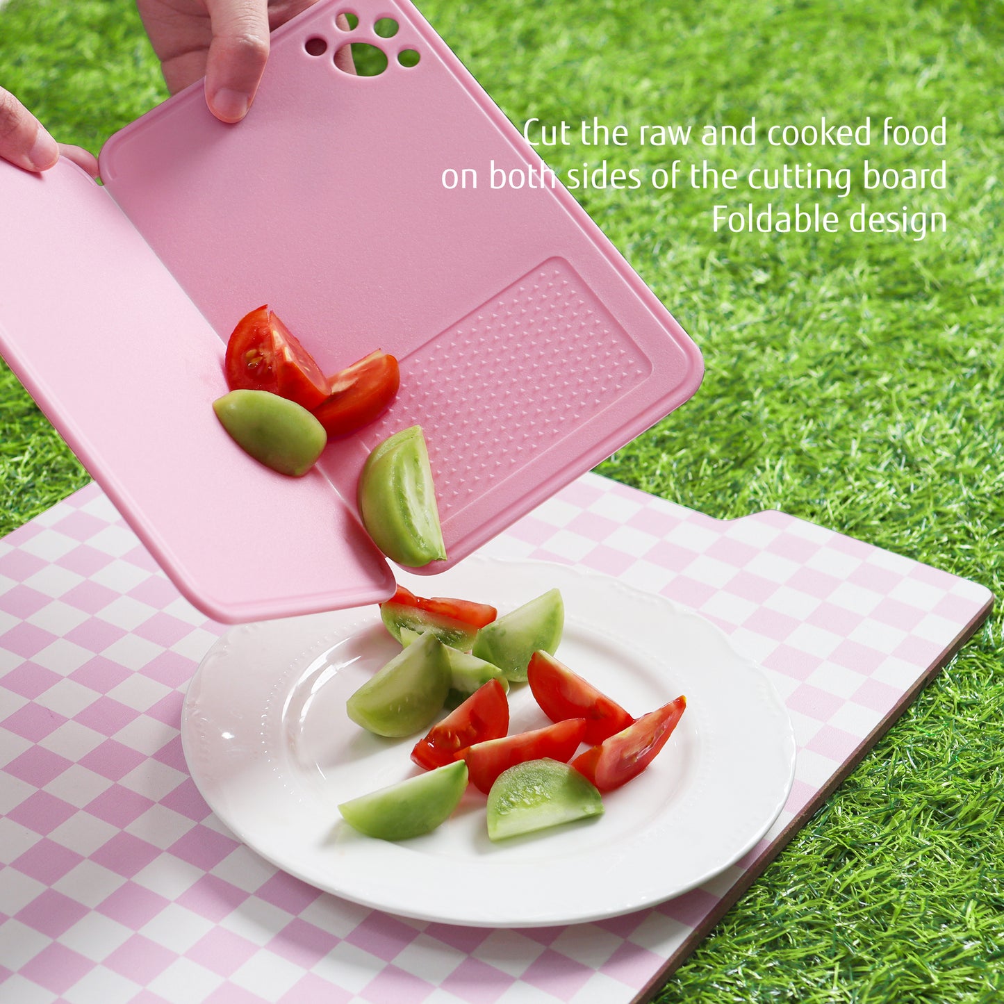 Meowkit 6-Piece Black & Pink Outdoor Tableware Set – Portable Picnic Utensils for Travel & Camping