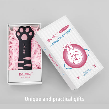 Meowkit Cute Cat Claw Box Cutter – Black & Pink