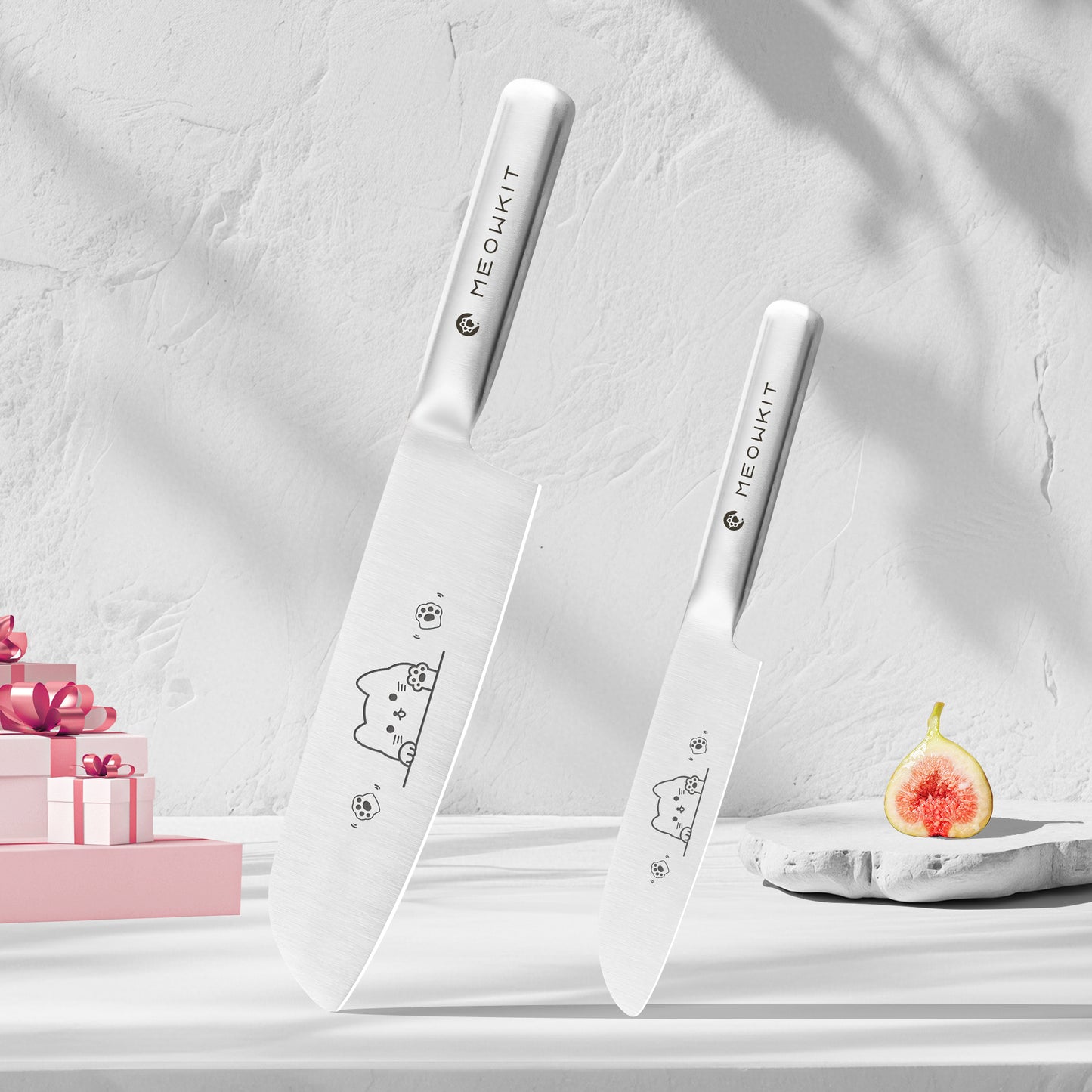 Meowkit 2-Piece Knife Set with Cat Etching