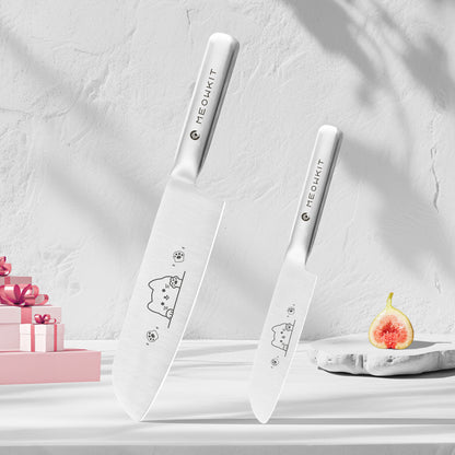 Meowkit 2-Piece Knife Set with Cat Etching